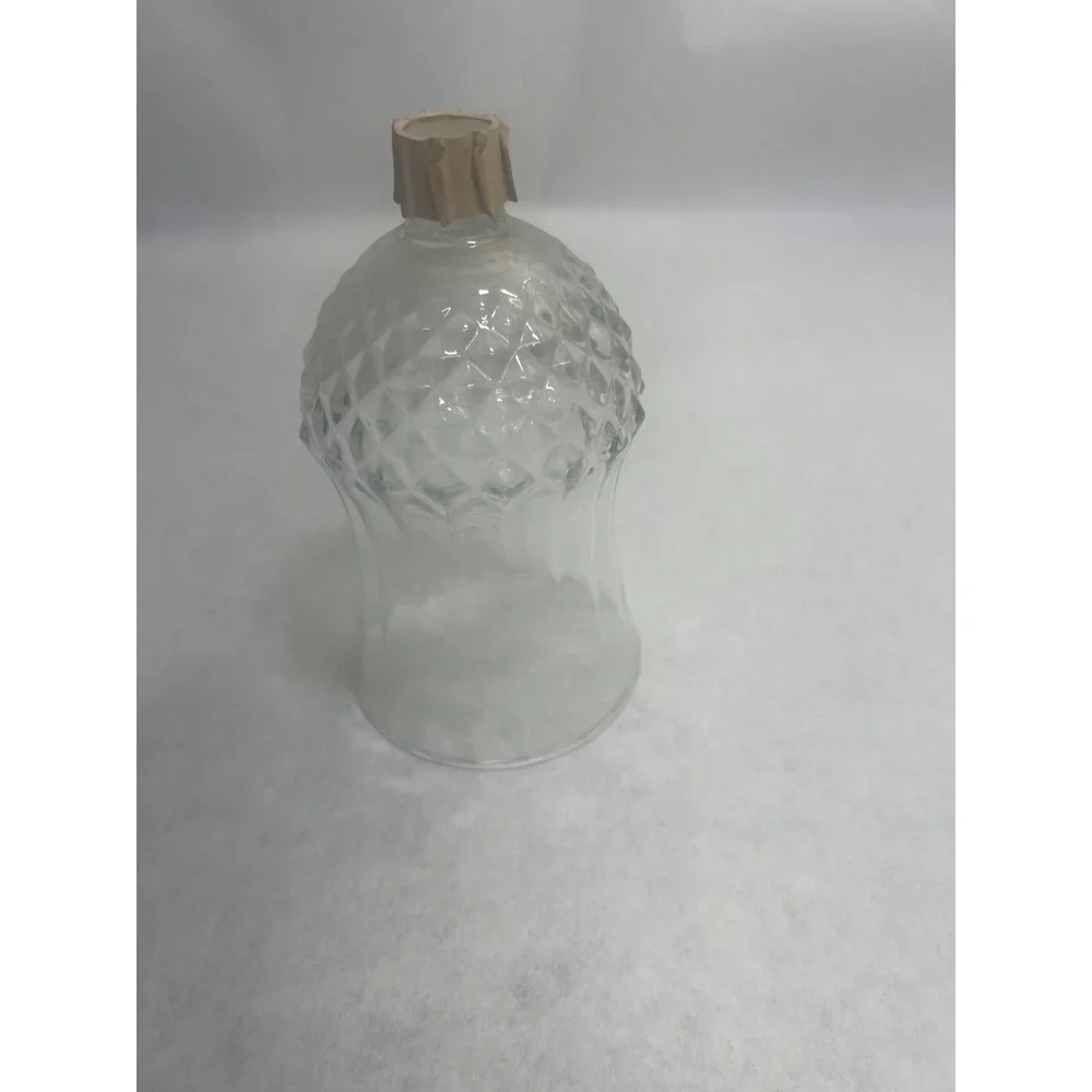 Vintage Clear Glass Diamond Quilted Peg Votive Candle Holder Sconce Chimney Cup